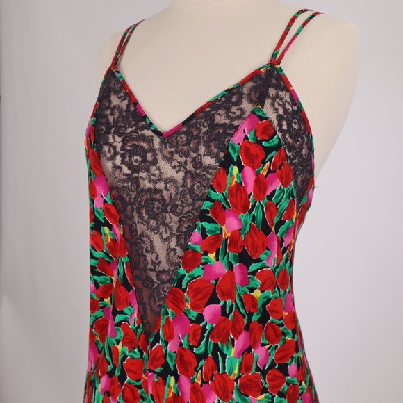 ❄ Vtg Victoria's Secret Floral Lace Babydoll Nightgown Negligee Slip Nightie M - Picture 3 of 8